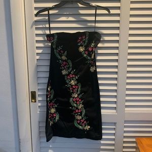 Strapless Tube Top Mini Black Dress